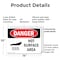Signmission Hot Surface Sign, 10 in H x 14 in W, Plastic, Hot Surfaces In This Area OS-2PACK-DS-P-1014-L-2217 - alternate 2
